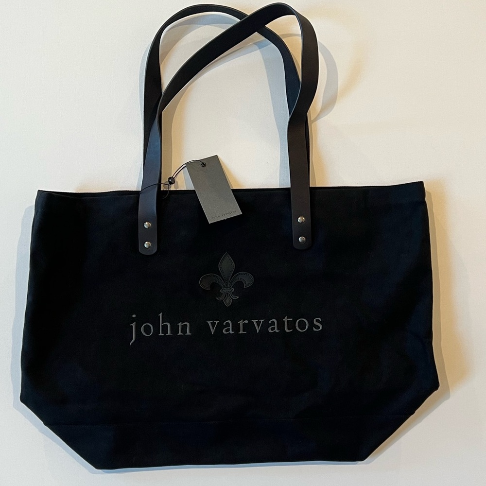 John Varvatos Black Canvas Tote